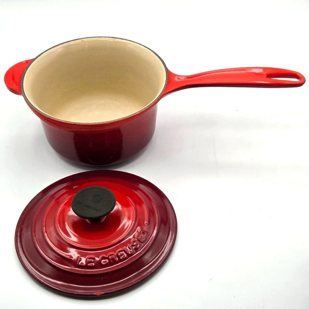 Le Creuset Signature Enameled Cast Iron 1.75 qt Saucepan Cerise (Red) France